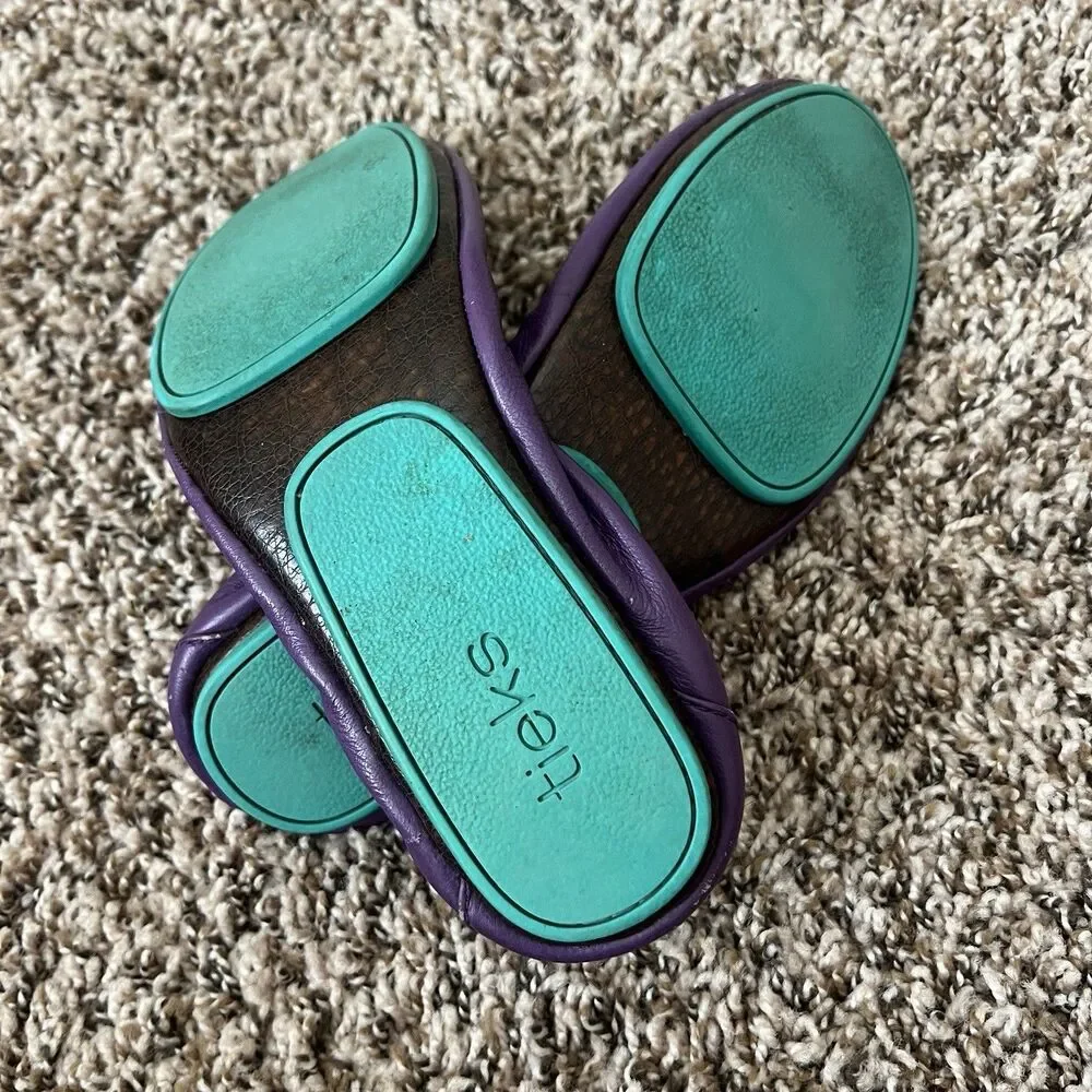 Tieks by Gavrieli Purple Leather Ballet Flats Womens Size 8 Foldable Shoes